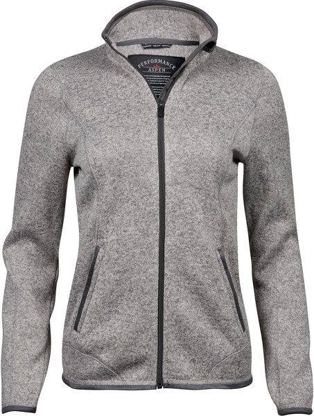 Ženska pletena jopica iz flisa Melange Tee Jays | TJ 9616 - Siv melanž / 3XL
