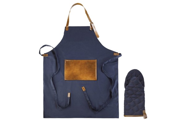 Apron and oven mitt