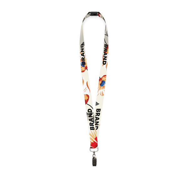 Sublimation lanyard - 10mm width / Bulldog clip / Safety breakaway
