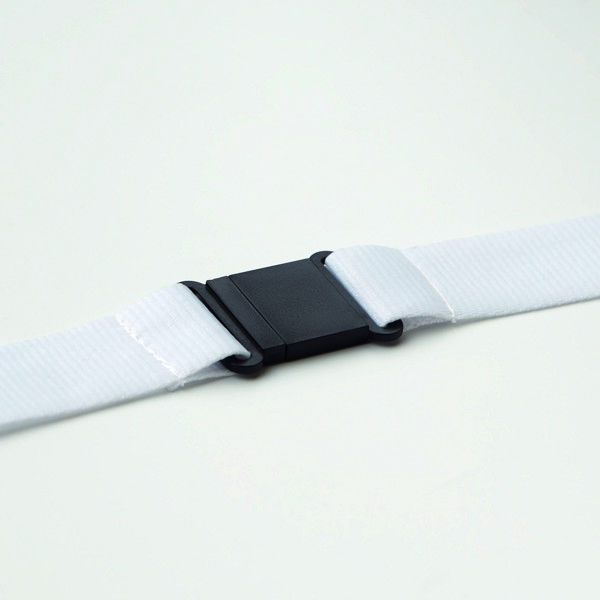 Lanyard con gancio in metallo Wide Lany - Bianco
