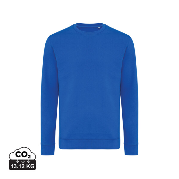 Sweater à col rond en coton recyclé Iqoniq Zion - Bleu Royal / XXL