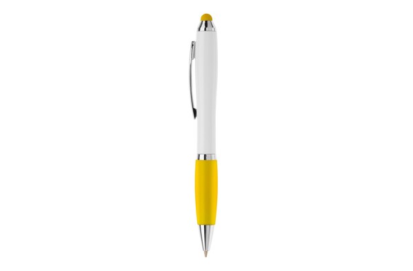 Ball pen Hawaï stylus hardcolour - White / Yellow