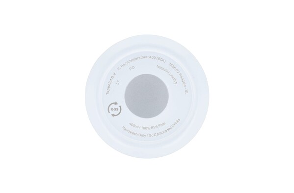 Thermos à café à emporter en acier inoxydable recyclé, 400 ml - Blanc