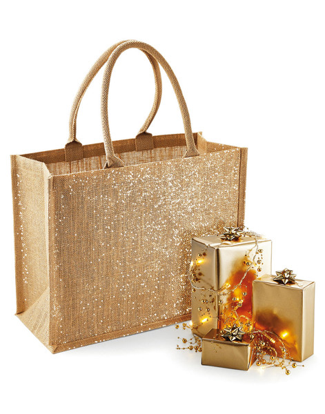 Shimmer Jute Shopper - Natural / Gold / ONE SIZE