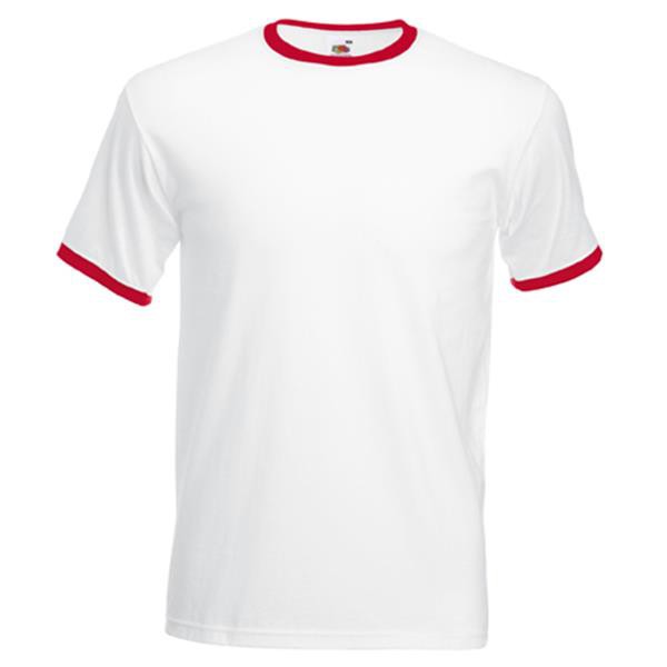 T-Shirt Valueweight Ringer T 165G - 100% Algodão - Laranja E Cinza / L