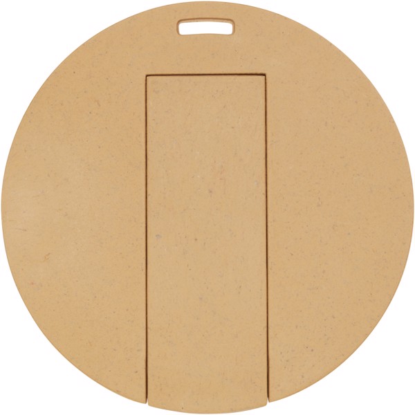 USB redondo biodegradável - Castanho kraft / 32GB