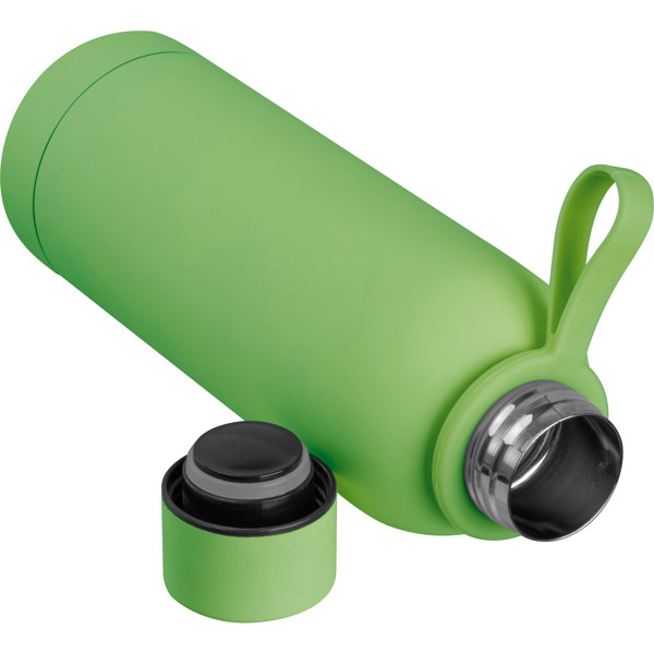 Rubberised drinking bottle with loop, 500 ml KENDRA - Apple Green