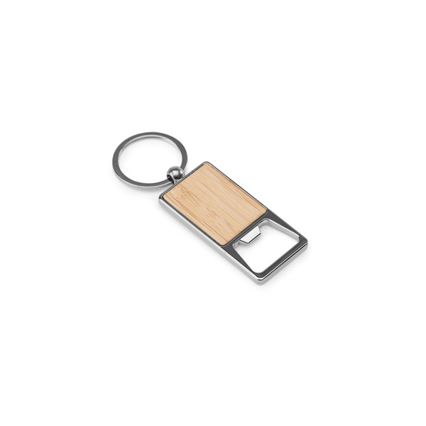 SYLVESTER. Rectangular iron keychain with bottle opener