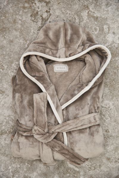 VINGA Louis luxury plush GRS RPET robe size S-M - Grey