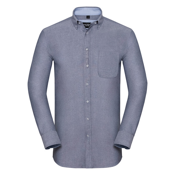 Camisa Oxford Manga Comprida 140G - 100% Algodão - Azul Marinho / S