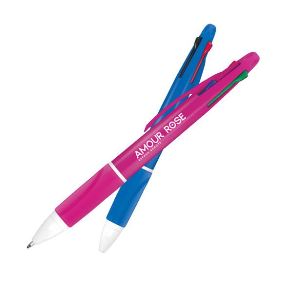 STYLO BILLE 4 COULEURS - Prune