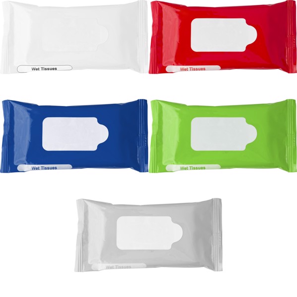 Plastic bag with 10 wet tissues - Cobalt Blue