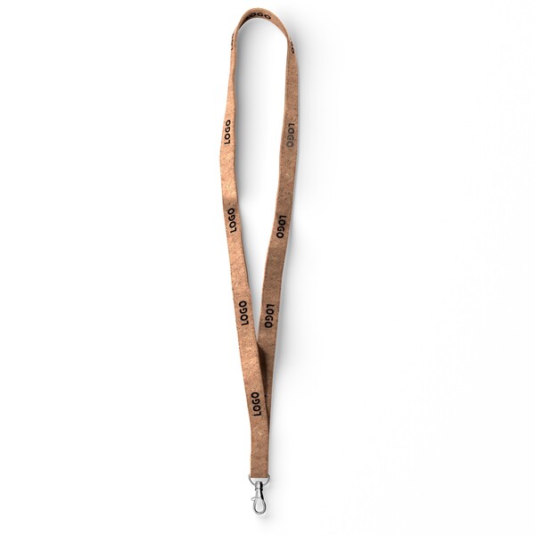 Cork screenprint lanyard - 20mm width / Metal carabiner