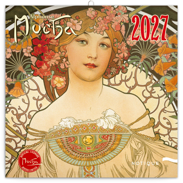 Notique Poznámkový Kalendář Alfons Mucha 2027, 30 x 30 cm - Východní