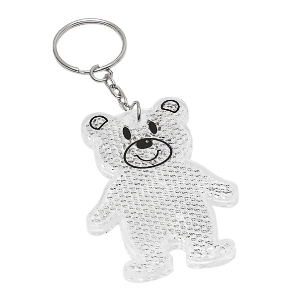 Reflektierender Schlüsselanhänger Teddy - Weiß