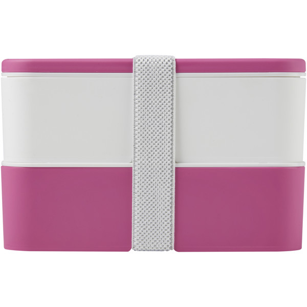 MIYO double layer lunch box - Pink / White / White