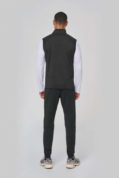Dual-Fabric Sleeveless Sports Jacket - Dark Royal Blue / Black / XS