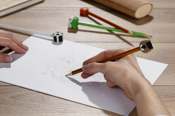 PENCIL with eraser FUNNI MIX - Frog - white