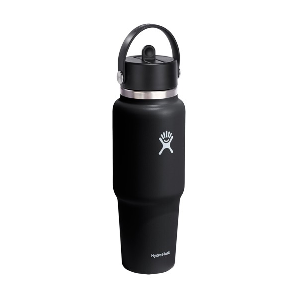 Hydro Flask Wide Mouth Travel Bottle with Flex Straw Cap 946 ml bouteille d'eau - noir