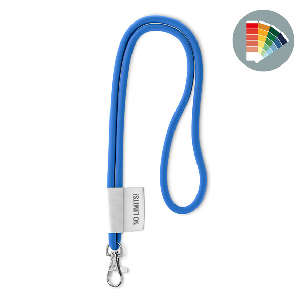 Polyester 2-tone cord lanyard with full colour label - Own PMS / Metal carabiner
