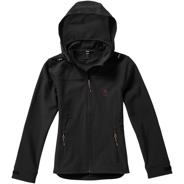 Langley softshell dame jakke - Ensfarvet Sort / S