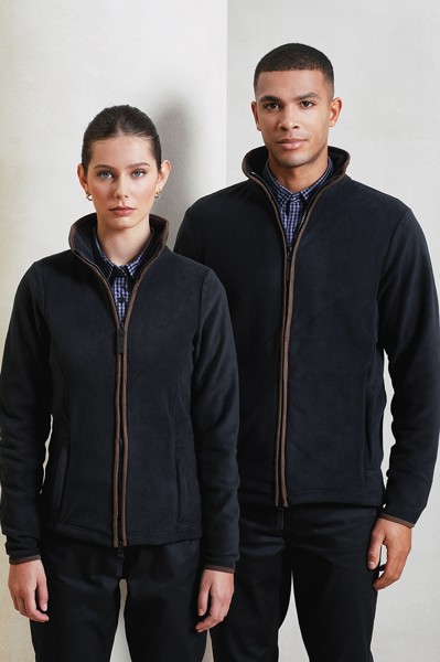 Men's 'Artisan' Fleece Jacket - Moss Green / Brown / XL