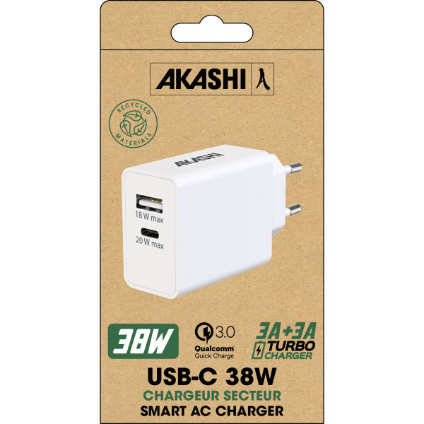 HAITATSU - CHARGEUR SECTEUR GAN 35W USB TYPE-C POWER DELIVERY - BLANC