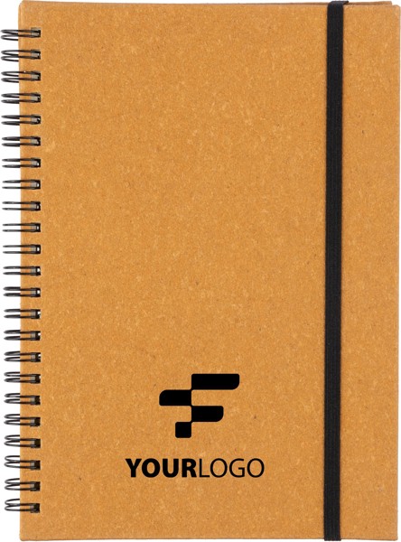 Notitieboek Egon | Gerecycled leer | A5 | Gelinieerd - zwart