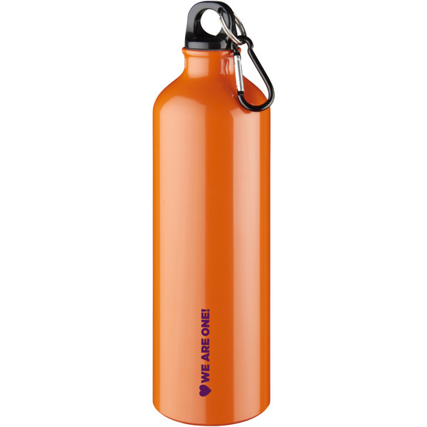 Bouteille d'eau Oregon de 770 ml en aluminium avec mousqueton - Orange