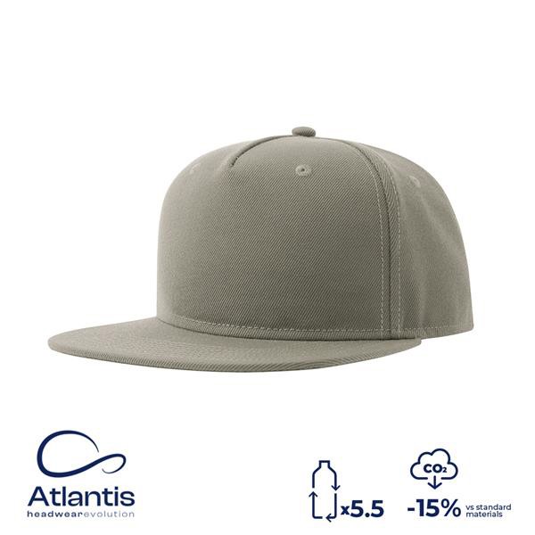 Boné Snap Five-S, 100% Poliéster Reciclado - Branco