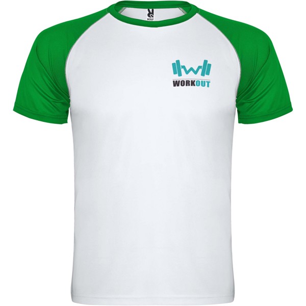 T-shirt de sport Indianapolis à manches courtes pour enfant - Blanc / Vert fougère / 4