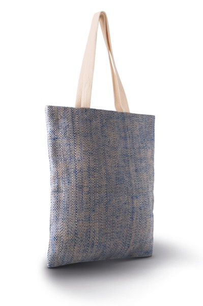 100% Natural Yarn Dyed Jute Bag - Natural / Black