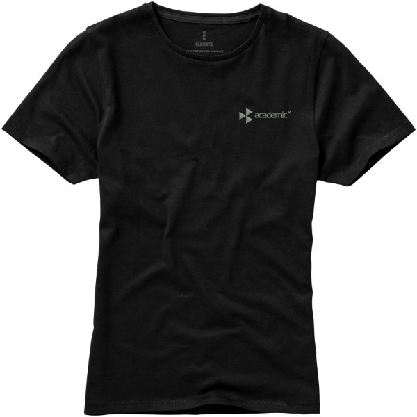 T-shirt de manga curta Nanaimo de mulher - Preto liso / M