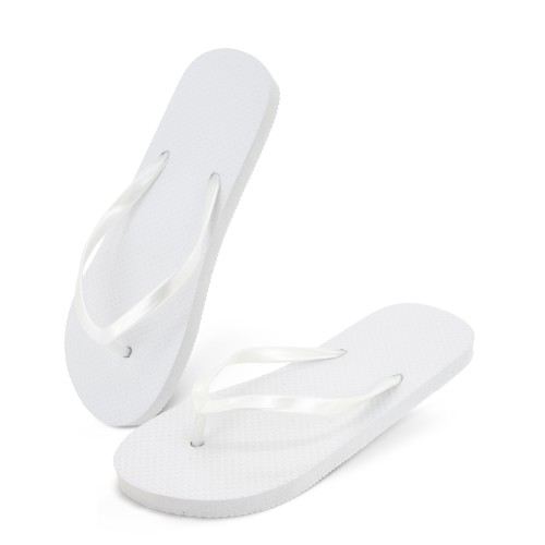 WOMEN'S WHITE FLIP-FLOPS  "NISSI" (12 ASSORTED PAIRS)