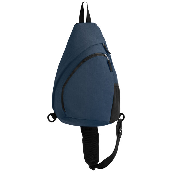Sac bandoulière Helsinki, nylon rPET, sangle réglable - 15 L - Bleu marine / Transfert de chaleur