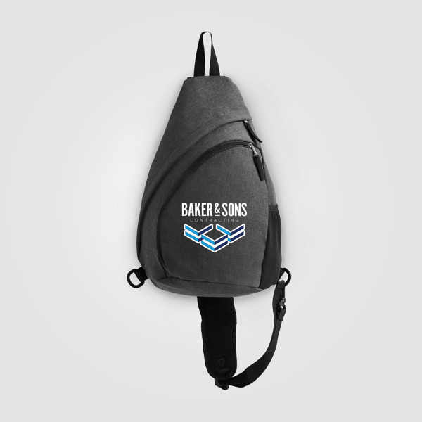 Helsinki rPET Nylon Adjustable Strap Sling Bag - 15 L - Dark Gray / Heat transfer