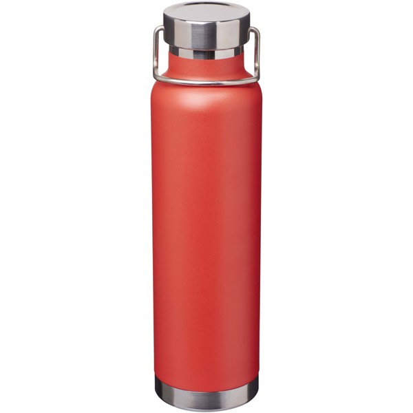 Garrafa de água de aço inoxidável reciclado com isolamento a vácuo de cobre com certificação RCS de 650 ml "Thor" - Vermelho