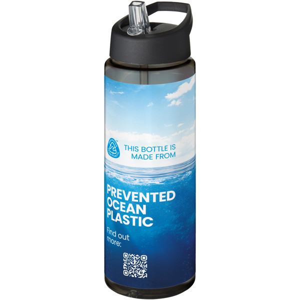 H2O Active® Eco Vibe 850 ml športová fľaša s uzáverom s výlevkou - Uhľová / Jednofarebná čierna