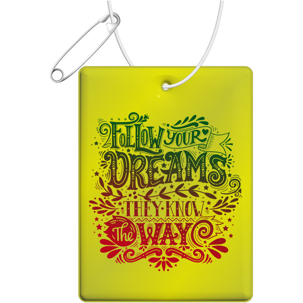 Pendente refletor retangular grande em PVC RFX™ - Amarelo neón
