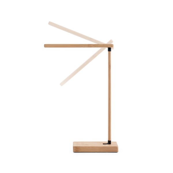 PS - MOREY. Bamboo folding table lamp with wireless charger