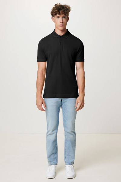 Polo en coton piqué et recyclé Iqoniq Yosemite - Noir / M