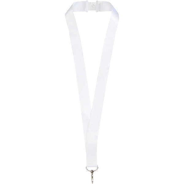 Addie recycled PET lanyard with safety breakaway - White / White / 20mm