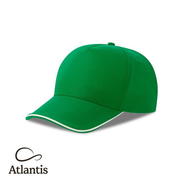 Boné Recy Five Piping, 100% Poliéster Reciclado - Branco E Azul Marinho