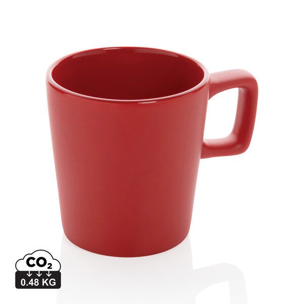 Ceramic modern coffee mug 300ml - Red