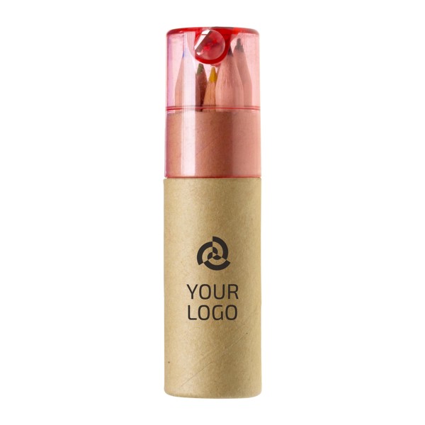 Kleurpotloden set Libbie | Gerecycled karton | 6 stuks - geel