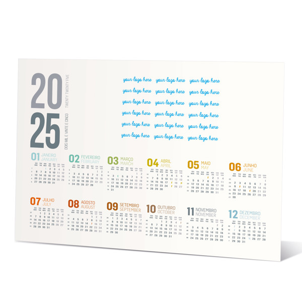 PLANNY. Planning de secretária em PVC com calendário