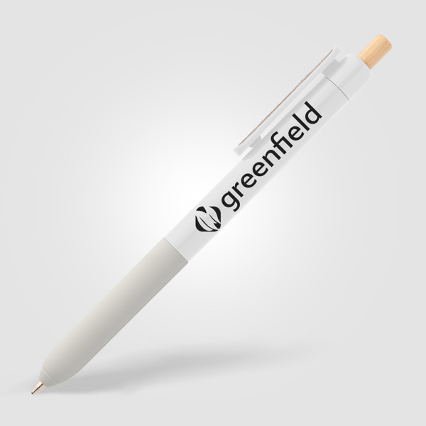 Echo Recycled Plastic Sensory Clip Pen - White / Silkscreen