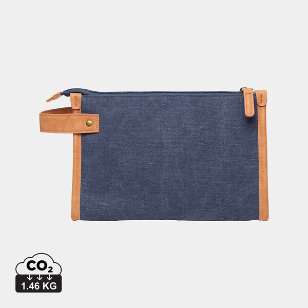 VINGA Trousse de toilette en toile recyclé GRS Bosler - Bleu Marine