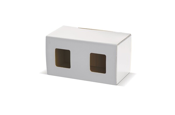 Boîte pour 2 mugs avec fenêtre - Blanc