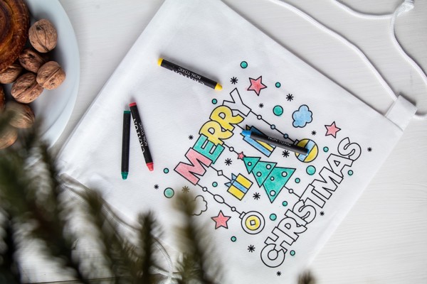 Colouring Drawstring Bag Kertran - White